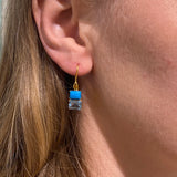 SLEEPING BEAUTY TURQUOISE TOPAZ GOLD EARRINGS