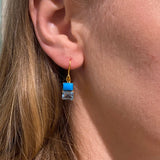 SLEEPING BEAUTY TURQUOISE TOPAZ GOLD EARRINGS