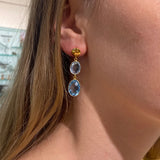 BLUE TOPAZ GOLD EARRINGS