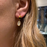 SMOKEY MOONSTONE GOLD EARRINGS