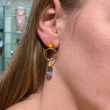 BLUE TOPAZ GOLD EARRINGS