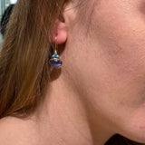 TURQUOISE KYANITE GOLD EARRINGS