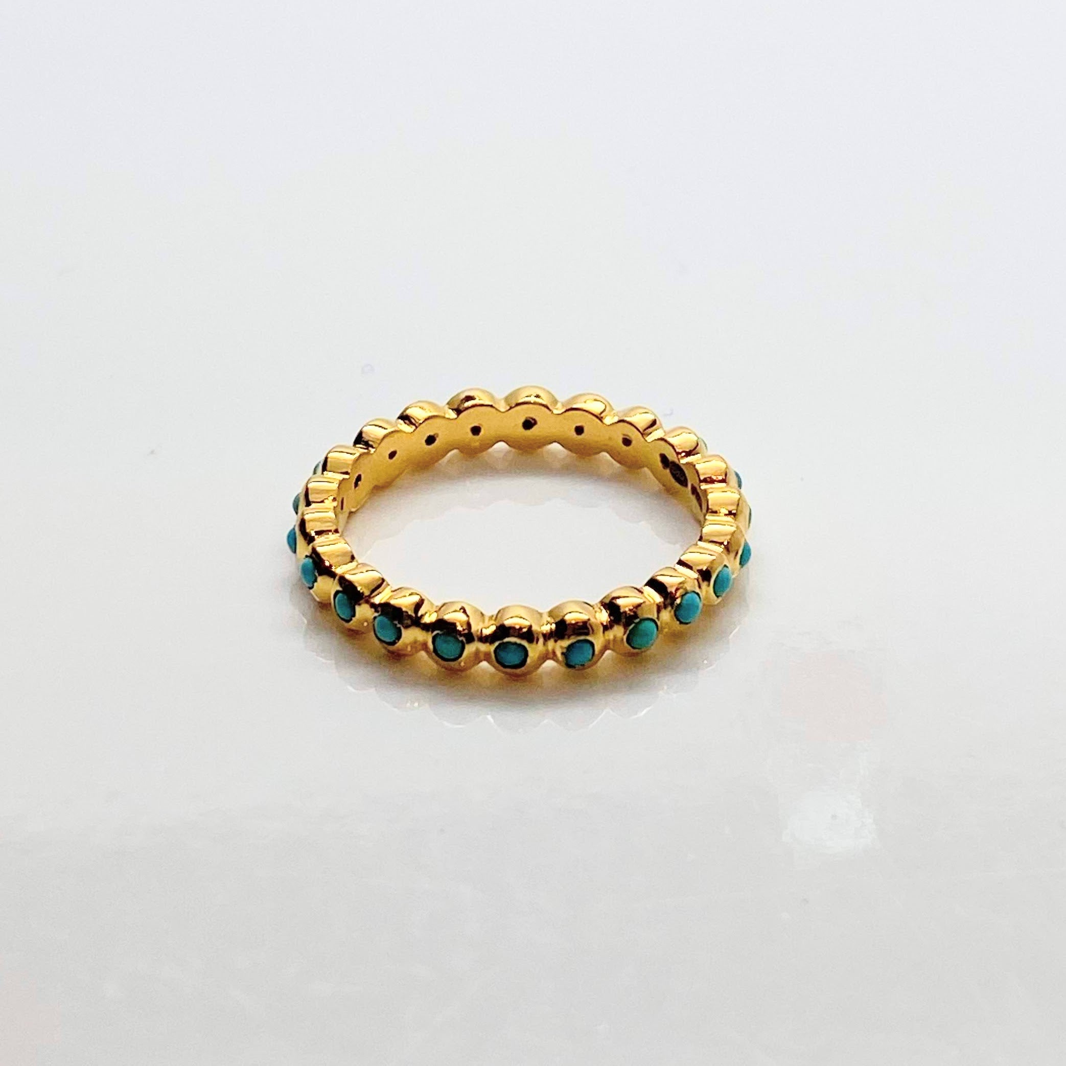 ROUND TURQUOISE 14KT GOLD RING SONIA TONKIN