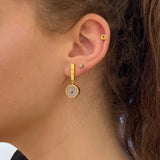 MOONSTONE GOLD SUN SYMBOL EARRINGS