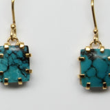 TURQUOISE GOLD EARRINGS