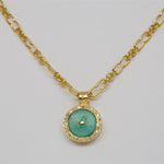 TURQUOISE DIAMOND EMERALD SIGNATURE GOLD NECKLACE SONIA TONKIN