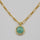 TURQUOISE DIAMOND EMERALD SIGNATURE GOLD NECKLACE