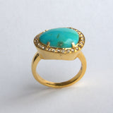 PAVE DIAMONDS TURQUOISE RING