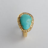 PAVE DIAMONDS TURQUOISE RING