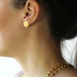 GOLD OVAL POST EARRINGS