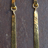 GOLD HAMMERED BAR EARRINGS