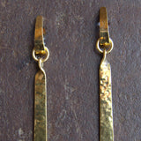GOLD HAMMERED BAR EARRINGS