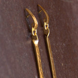 GOLD HAMMERED BAR EARRINGS