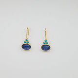 TURQUOISE KYANITE GOLD EARRINGS SONIA TONKIN