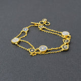 MOONSTONE-LABRADORITE SUN GOLD BRACELET