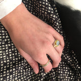 CAT'S EYE AQUAMARINE GOLD RING