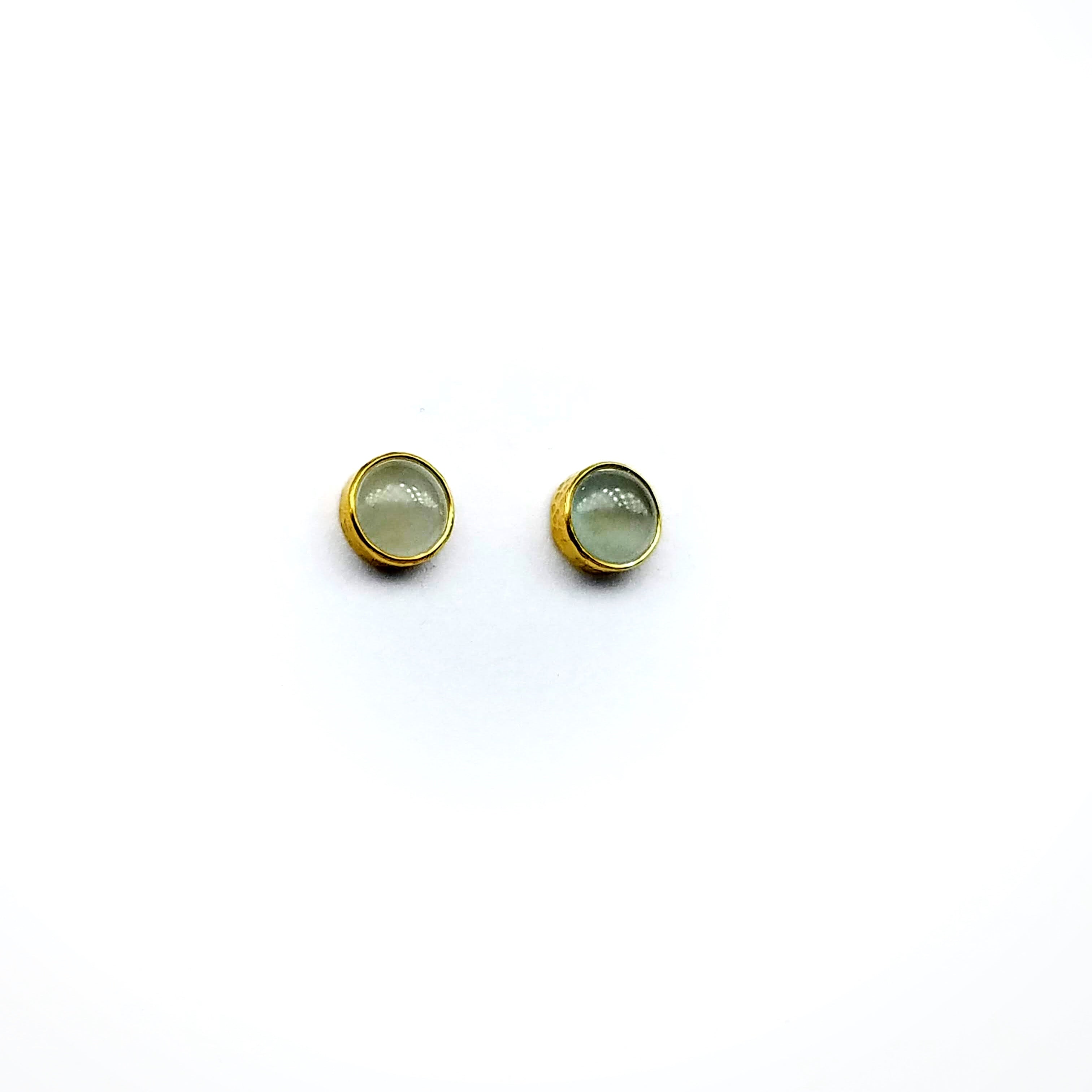 AQUAMARINE GOLD POST EARRINGS SONIA TONKIN
