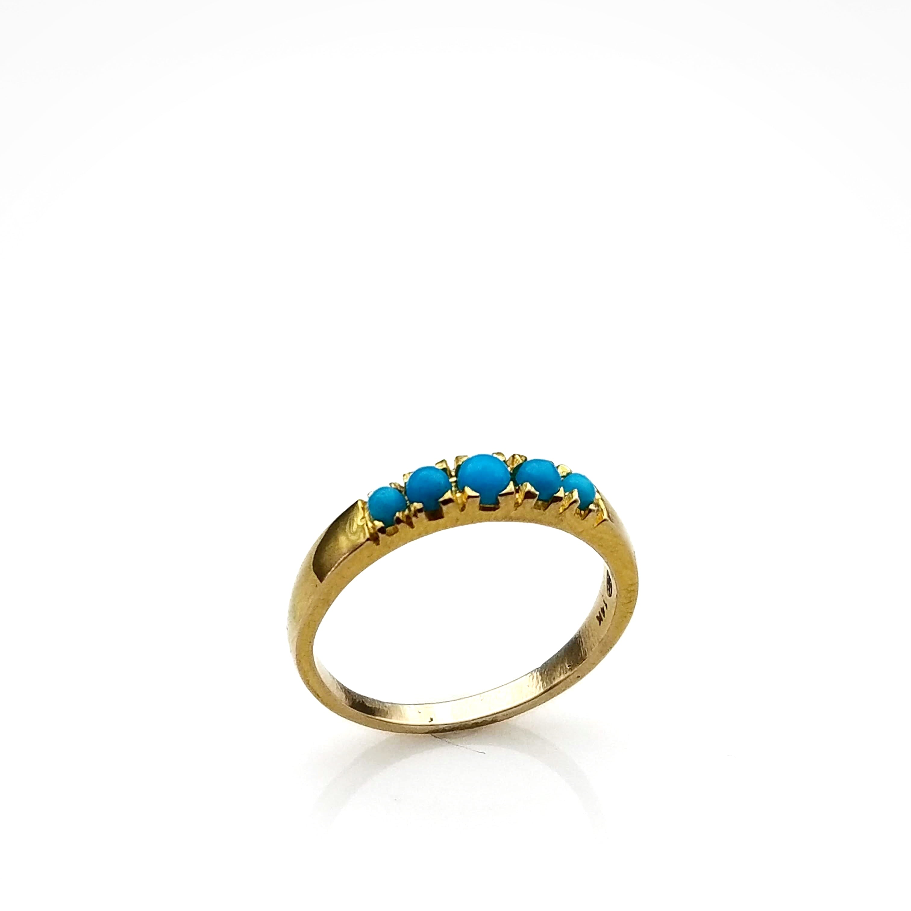 SLEEPING BEAUTY TURQUOISE 14KT GOLD RING SONIA TONKIN