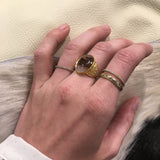 AGATE DENDRITE GOLD RING