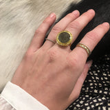 ROUND BERYL GOLD RING