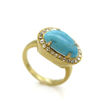 PAVE DIAMONDS TURQUOISE RING