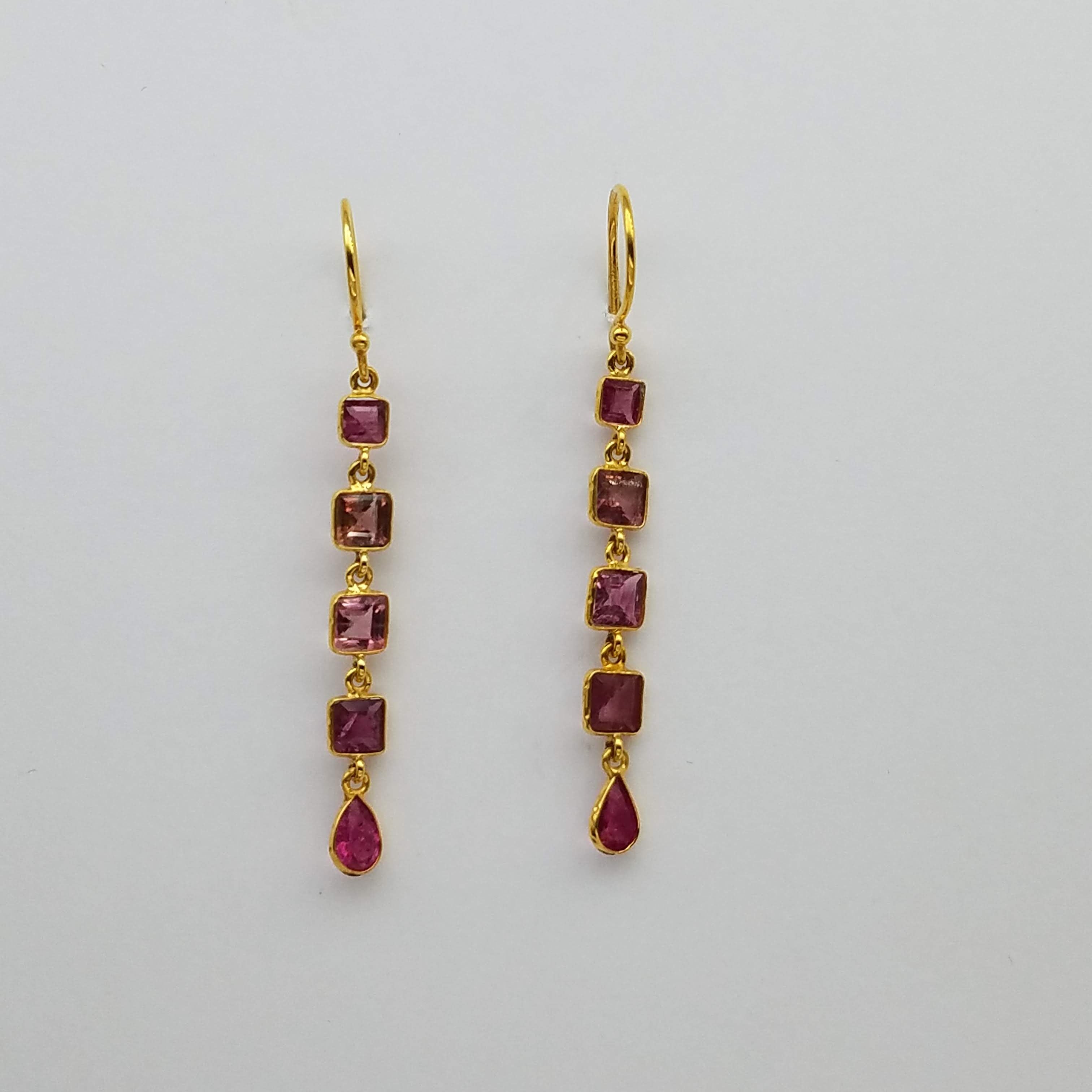 PINK TOURMALINE GOLD EARRINGS SONIA TONKIN