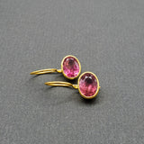 PINK TOURMALINE GOLD EARRINGS