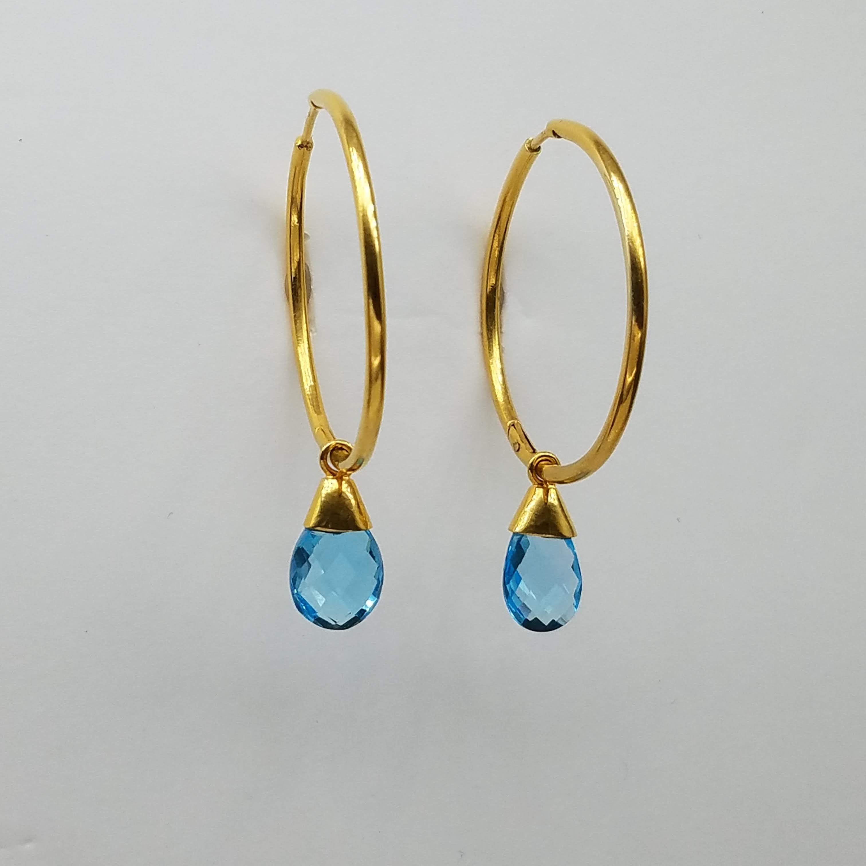 BLUE TOPAZ GOLD EARRINGS SONIA TONKIN