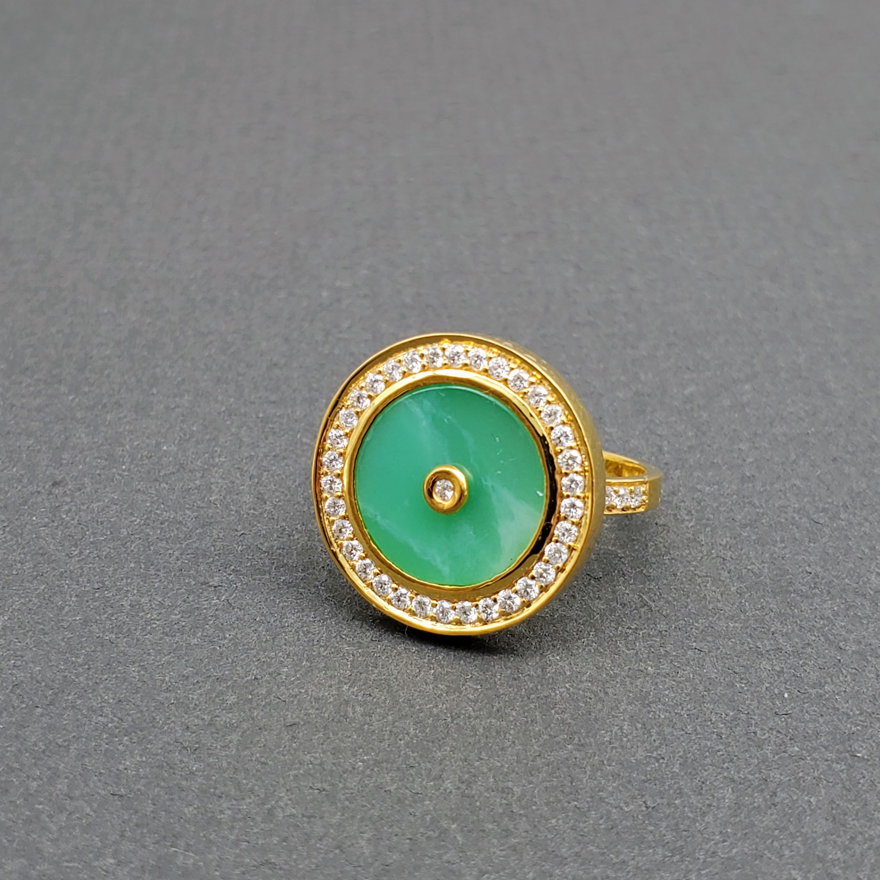 PAVE SUN GOLD RING