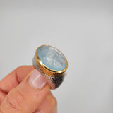 AQUAMARINE GOLD MIO RING