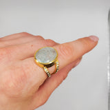 AQUAMARINE GOLD RING