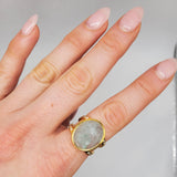 AQUAMARINE GOLD RING