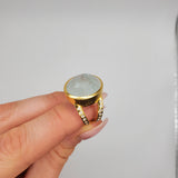 AQUAMARINE GOLD RING