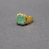 EMERALD AND DIAMOND GOLD RING