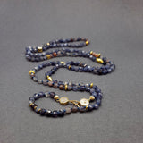 LONG SAPPHIRE BEADED NECKLACE