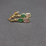 EMERALD AND WATERMELON TOURMALINE EARRINGS