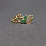 EMERALD AND WATERMELON TOURMALINE EARRINGS