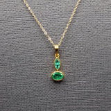 DOUBLE EMERALD OR SAPPHIRE PENDANT
