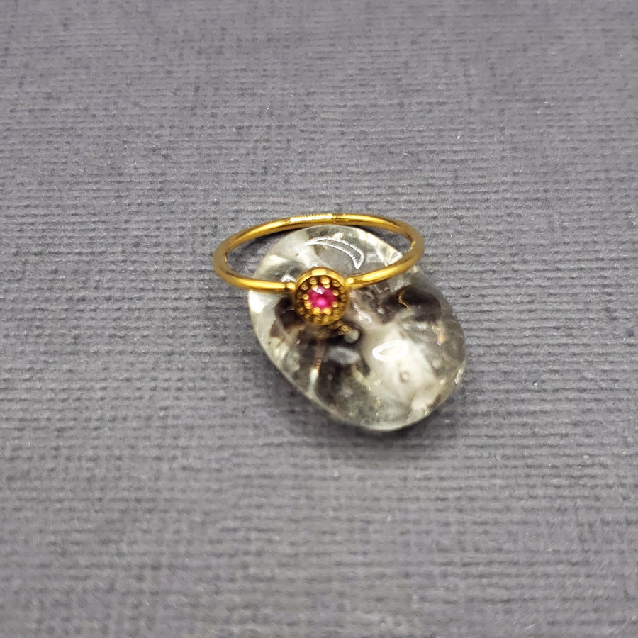 PRECIOUS GEMSTONE SOLITAIRE GOLD RING