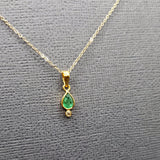 EMERALD OR SAPPHIRE AND DIAMOND PENDANT