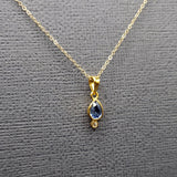 EMERALD OR SAPPHIRE AND DIAMOND PENDANT