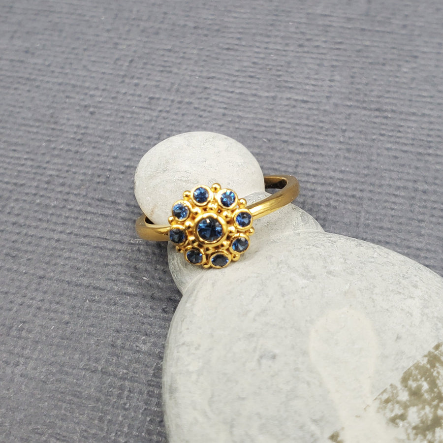 SAPPHIRE FLOWER TICO RING