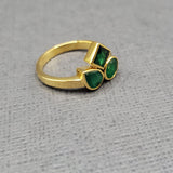 EMERALD TRIO RING