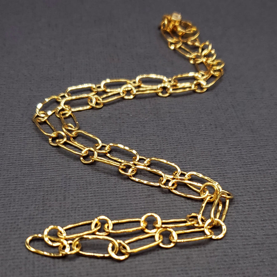 HAMMERED LINK 14KT NECKLACE