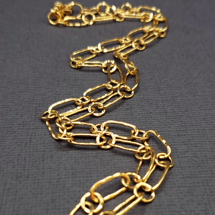 HAMMERED LINK 14KT NECKLACE