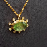 KYANITE AND DIAMONDS SUN BURST PENDANT