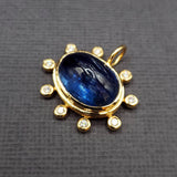 KYANITE AND DIAMONDS SUN BURST PENDANT
