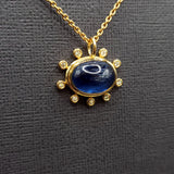 KYANITE AND DIAMONDS SUN BURST PENDANT