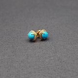 DIAMOND TURQUOISE STUD EARRINGS