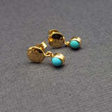 TURQUOISE DROP-STUD EARRINGS